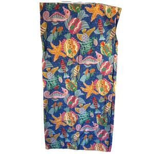 Waverly "Key West" Tablecloth 98" x 52" Fish Sea Underwater Print 100% Cotton